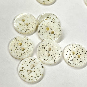 Glittery shell buttons (sold by unit) - Ecru gold - 9mm and 12mm