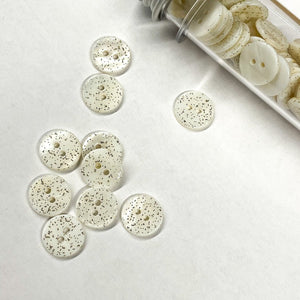Glittery shell buttons (sold by unit) - Ecru gold - 9mm and 12mm