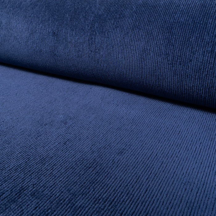 Stretch corduroy stof voor baby's - Donker marineblauw