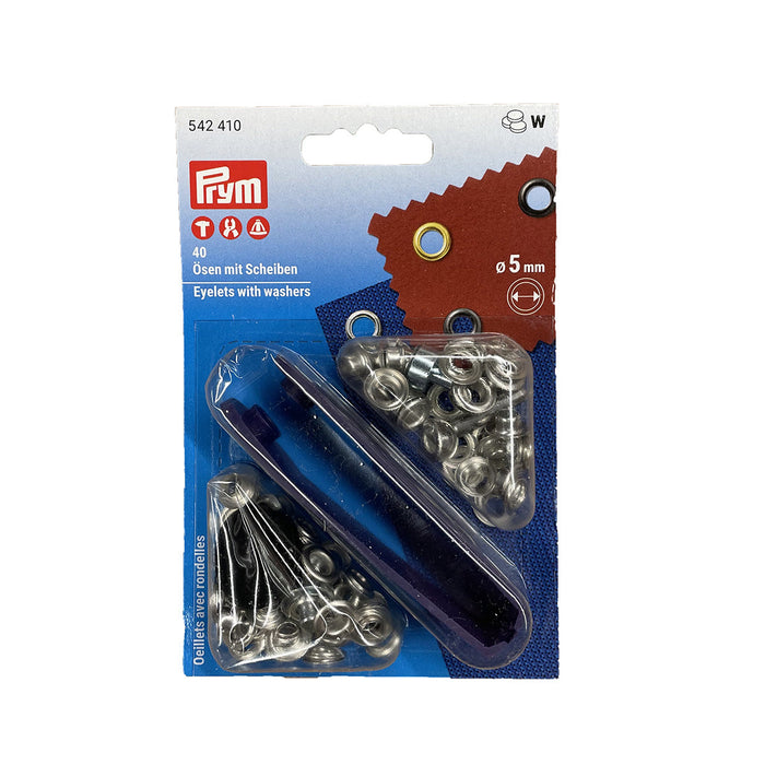 Metal Eyelets with washers x40 - Prym® - silver 5mm