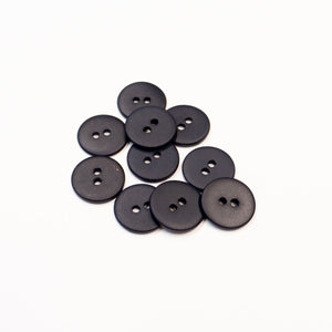 Matte schelpknopen (verkocht per stuk) - Donkerblauw - 10 mm, 12 mm en 15 mm