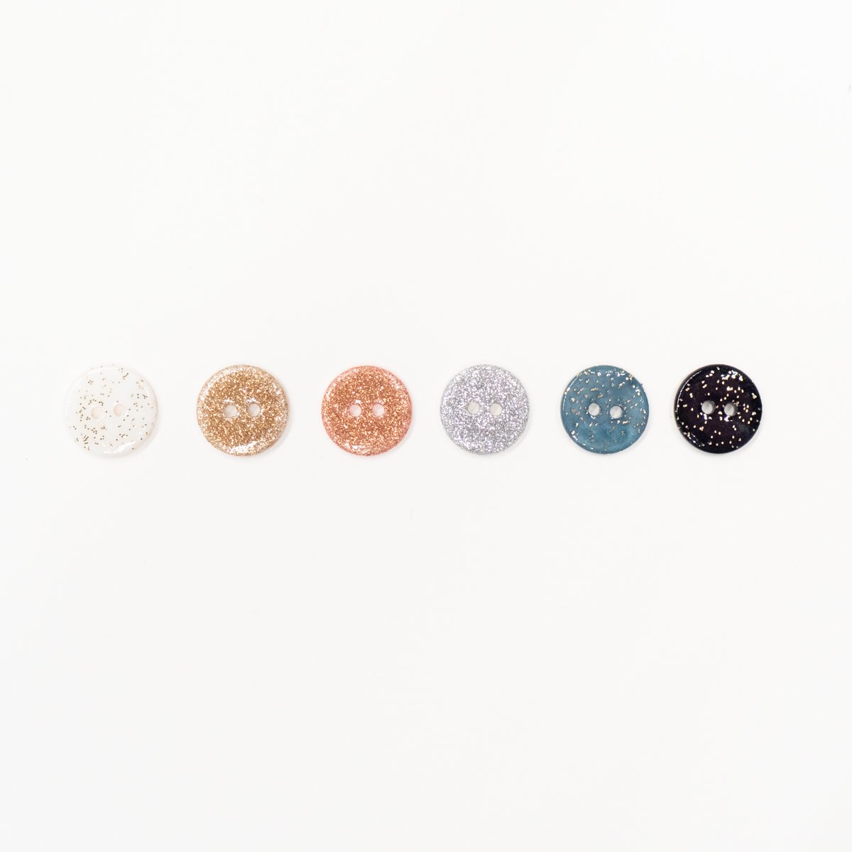 Shell glitter buttons (sold by unit) - Copper - 9mm and 12mm