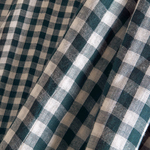 Gingham double gauze fabric ©Atelier Brunette- Double-sided - Smokey