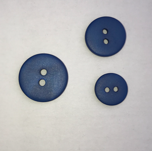 Matte schelpknopen (à l'unité) - Kobalt - 10 mm, 12 mm en 15 mm