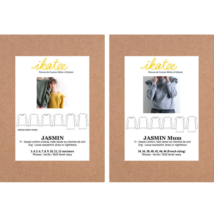 JASMIN Duo Sweatshirt + Dress - Girl + Mum -Paper sewing pattern