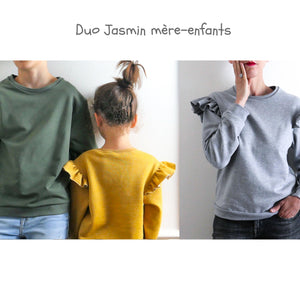 JASMIN Duo Sweatshirt + Kleid - Mädchen + Mama - Papierschnittmuster